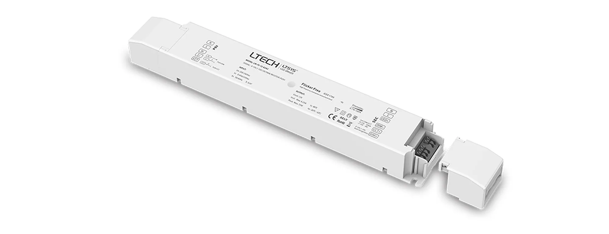 0-10V/1-10V/10V PWM/RX/Push DIM/CT, 0-100% Dim, CV 75W 12Vdc 6.25A, 200-240Vac,IP20, 5yrs Warranty. LM-75-12-G2A2  LTECH Constant Voltage